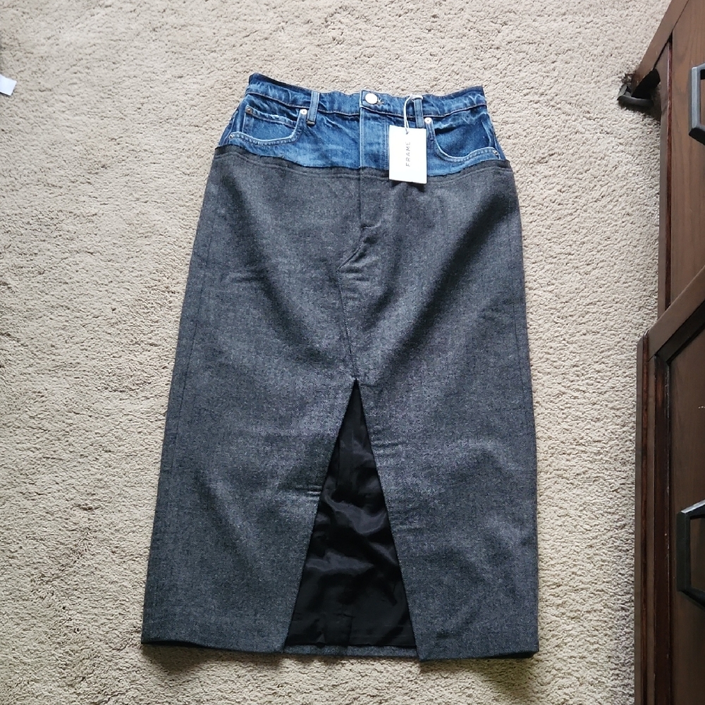 Frame Denim and Herringbone Skirt